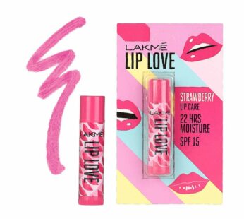 Lakme Lip Love Chapstick-Strawberry-Lip Balm  4.5 gm -லக்கமே லிப் லவ் சாப்ஸ்டிக் -லிப் பாம் – 4.5 கிராம்