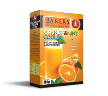 Bakers Orange & Mint Cooler instant Drink Mix (Mojito Series) 100 g-பேக்கர்ஸ் ஆரஞ்சு & மின்ட் கூலர் இன்ஸ்டன்ட் ட்ரின்க் மிக்ஸ் -100 கி