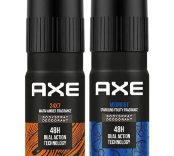 Axe Body Spray Deodorant Combo – Recharge 24×7 + Midnight (Buy 1 get 1 free) -அக்ஸ் பாடி ஸ்ப்ரே டியோட்ரெண்ட் காம்போ (Buy 1Get 1 Free)