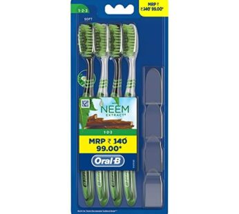 Oral B  Neem Soft  Tooth Brush -(Pack of 4 ) – ஓரல் பி நீம் சாஃப்ட்  டூத் பிரஸ் (pack of 4)